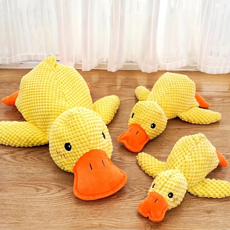 Dog Calming Duck, 2025 Yellow Duck Dog Toy, the Mellow Ducks Calming Pillow, Dogs Ducks Toy with Quacking Sound for Indoor Dogs