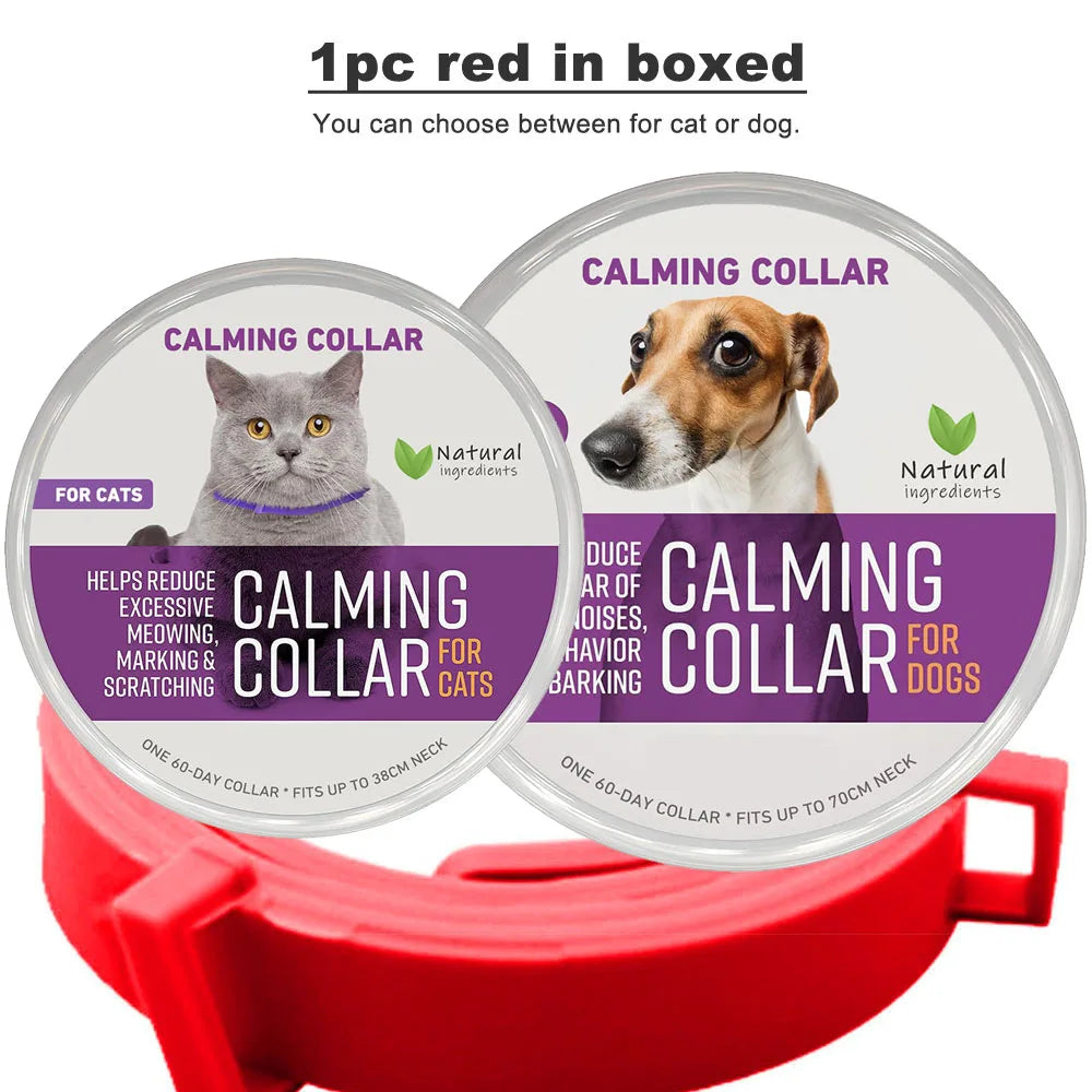 Calming Collar for Cats Pet Calming Pheromone Collar for Cats Dogs Calming Collar for Anxiety Effective Relieve Anxiety Stress