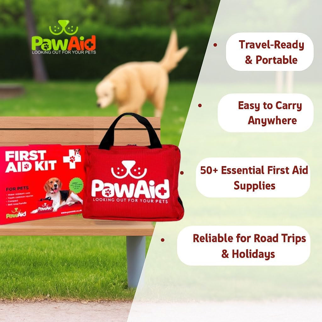 Pet First Aid Kit for Dogs – 50+ Piece Dog First Aid Kit, Pet First Aid Kit, Emergency Dog First Aid Kit for Travel – Portable Pet First Aid Kit for Car, Walking & Outdoor Use