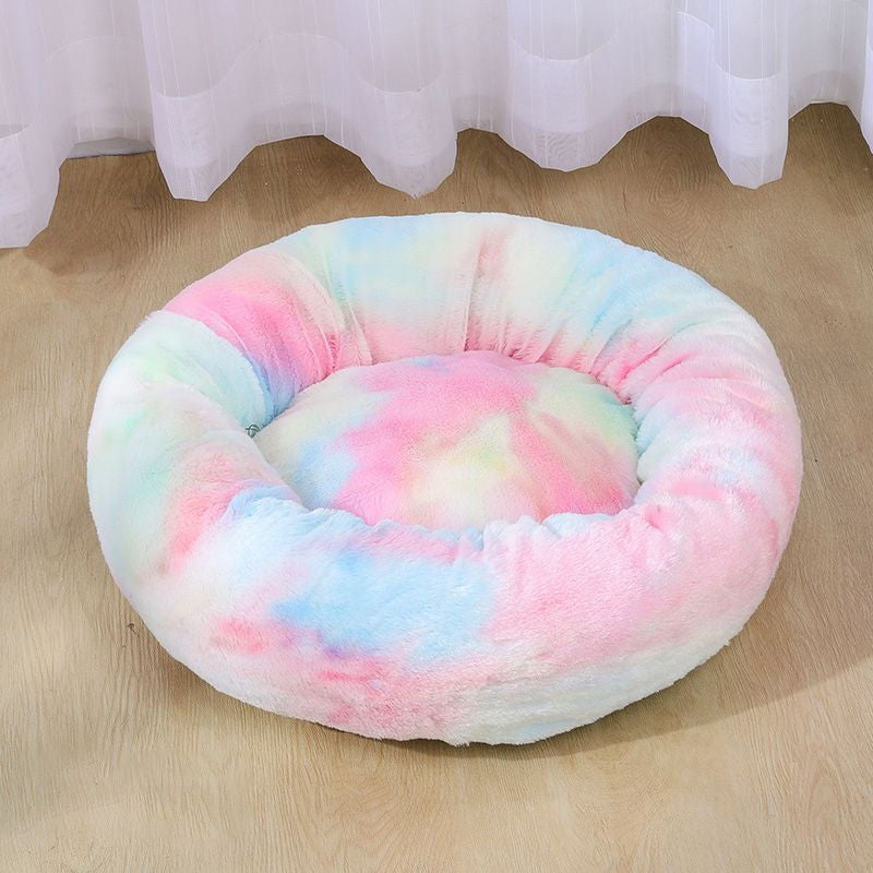 VIP LINK - Dog Long Plush Dounts Beds Calming Bed Hondenmand Pet Kennel Super Soft Fluffy Comfortable for Large Dog / Cat House 201126