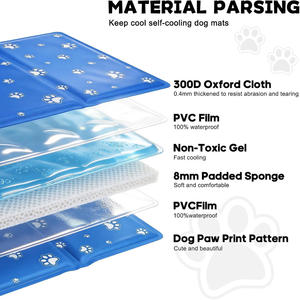 Extra Large Dog Cooling Mat, 90 X 50Cm, Foldable, Scratch Resistant, XL Pet Cooling Mat for Dogs