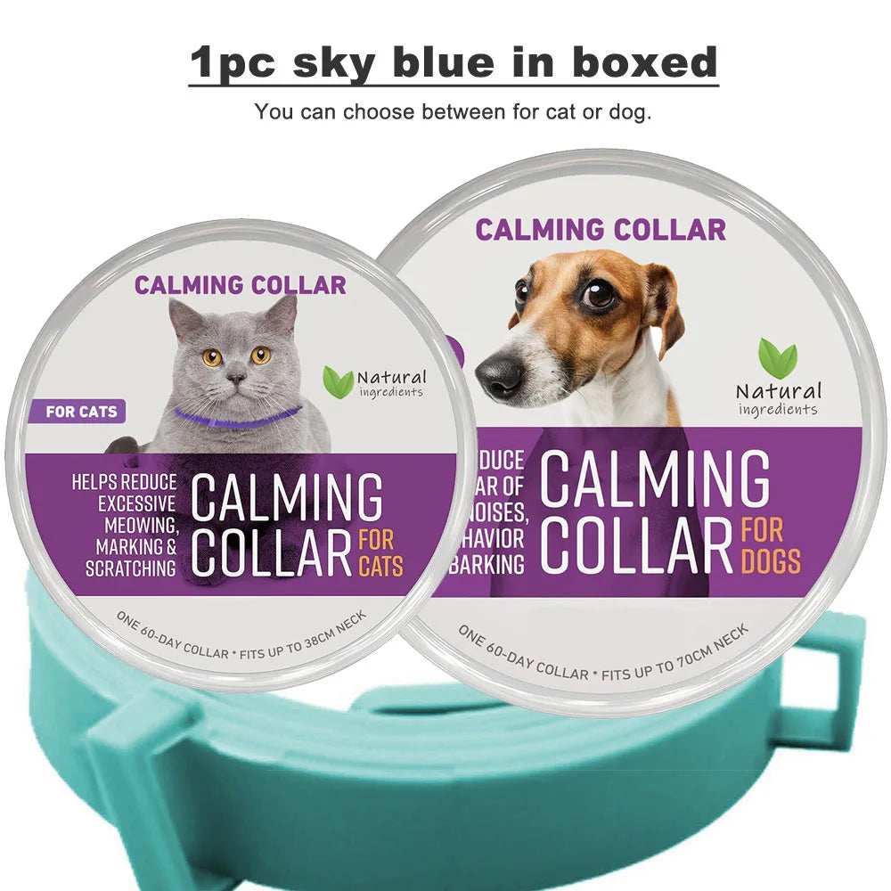 Calming Collar for Cats Pet Calming Pheromone Collar for Cats Dogs Calming Collar for Anxiety Effective Relieve Anxiety Stress