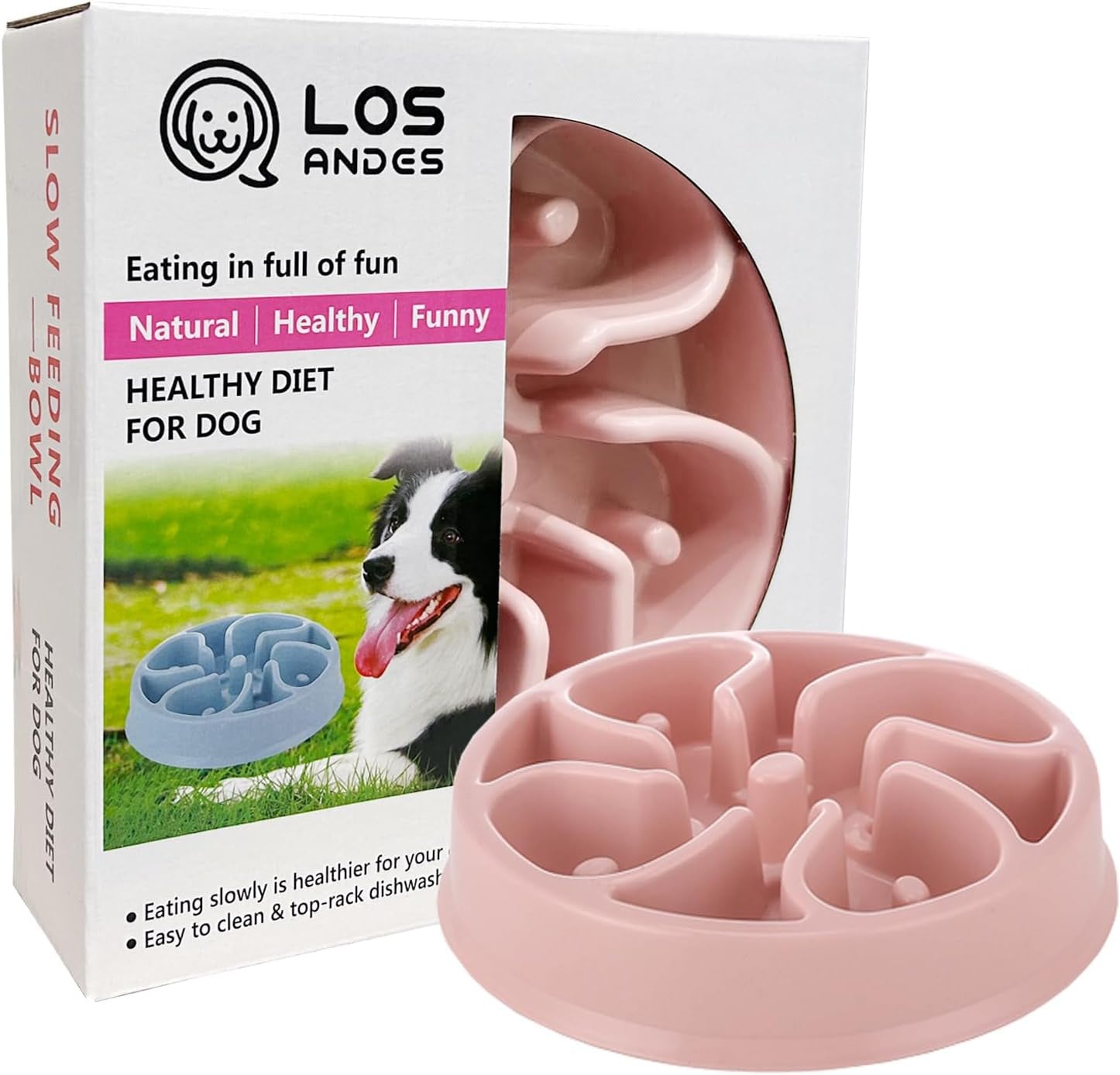 Slow Feeder Dog Bowl, anti Gulp Dog Food Bowl, Healthy Slow Eating Dog Bowl to Reduce Choking and Overeating, Stop Feeding Bowl for Small Medium Size Dogs