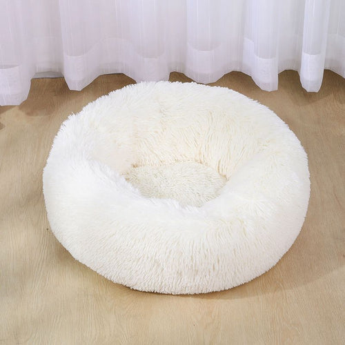 VIP LINK - Dog Long Plush Dounts Beds Calming Bed Hondenmand Pet Kennel Super Soft Fluffy Comfortable for Large Dog / Cat House 201126