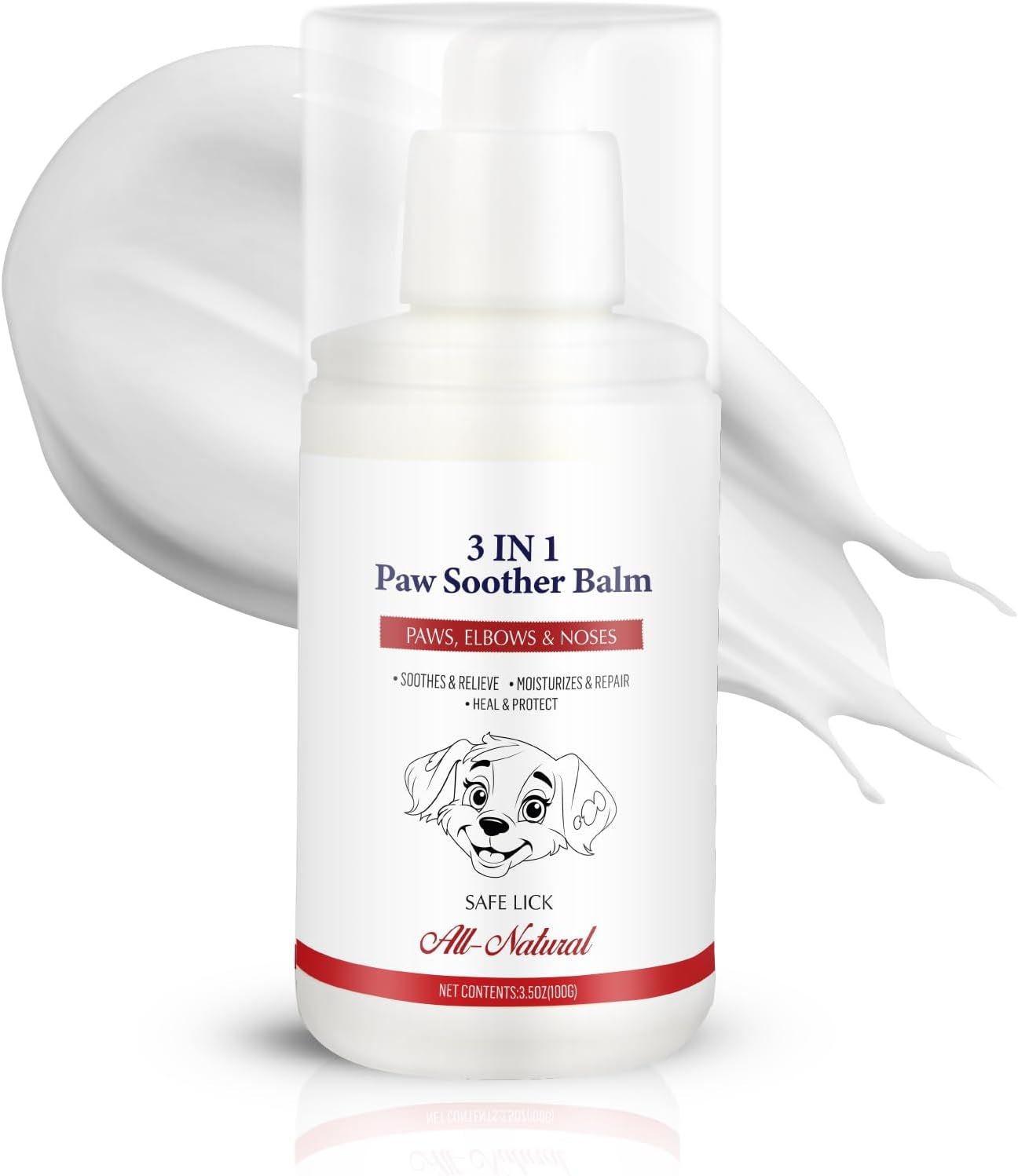 Dog Paw Balm - Natural Paw Cream for Dogs - Moisturizes, Soothes, Heals & Protects Paws, Elbows & Noses - Fast Absorbing, Non-Sticky, Lick-Safe - 3.5Oz - Vet Recommended, for All Breeds