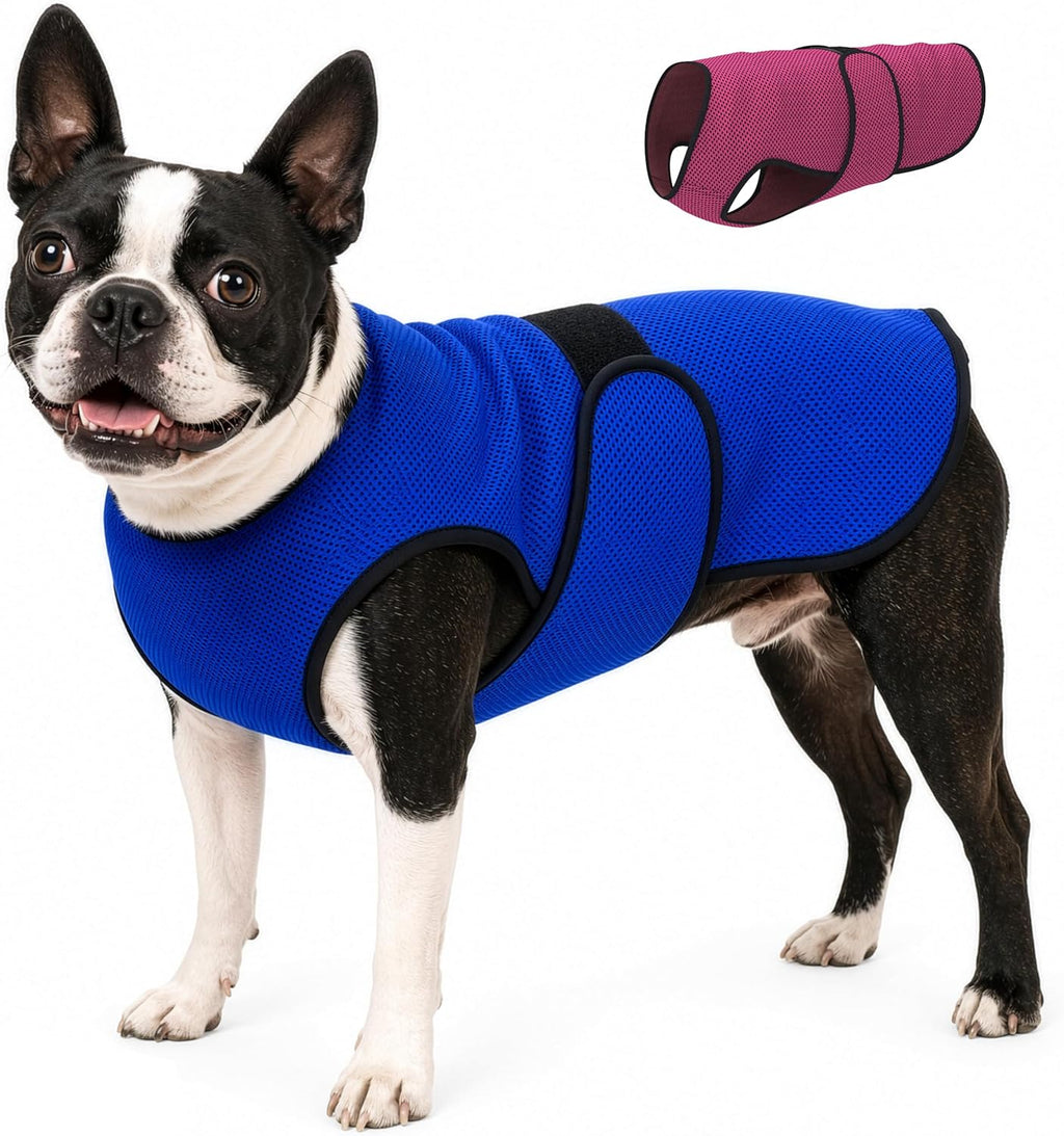 Dog Cooling Vest – Lightweight Evaporative Summer Coat with UV Protection – Soft, Breathable Fabric for Small, Medium & Large Dogs (S, Dark Blue)