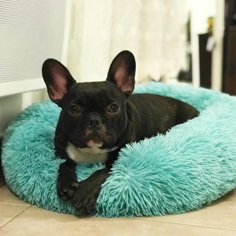 VIP LINK - Dog Long Plush Dounts Beds Calming Bed Hondenmand Pet Kennel Super Soft Fluffy Comfortable for Large Dog / Cat House 201126