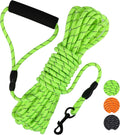 Long Dog Lead, 10M/32FT Reflective Floating Long Leads for Dog Training with Soft Handle for Camping, Hiking, Swimming, Beach and Lake (Reflective Green)