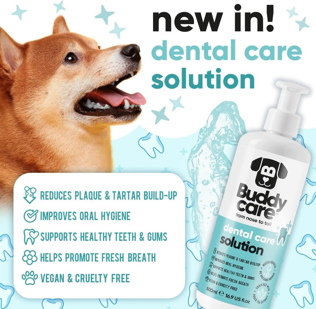 Dog Dental Care Solution - Water Additive Plaque Remover for Teeth and Breath Freshener, Helps Reduce Plaque and Tarter Build-Up Ensuring Optimal Dental Hygiene