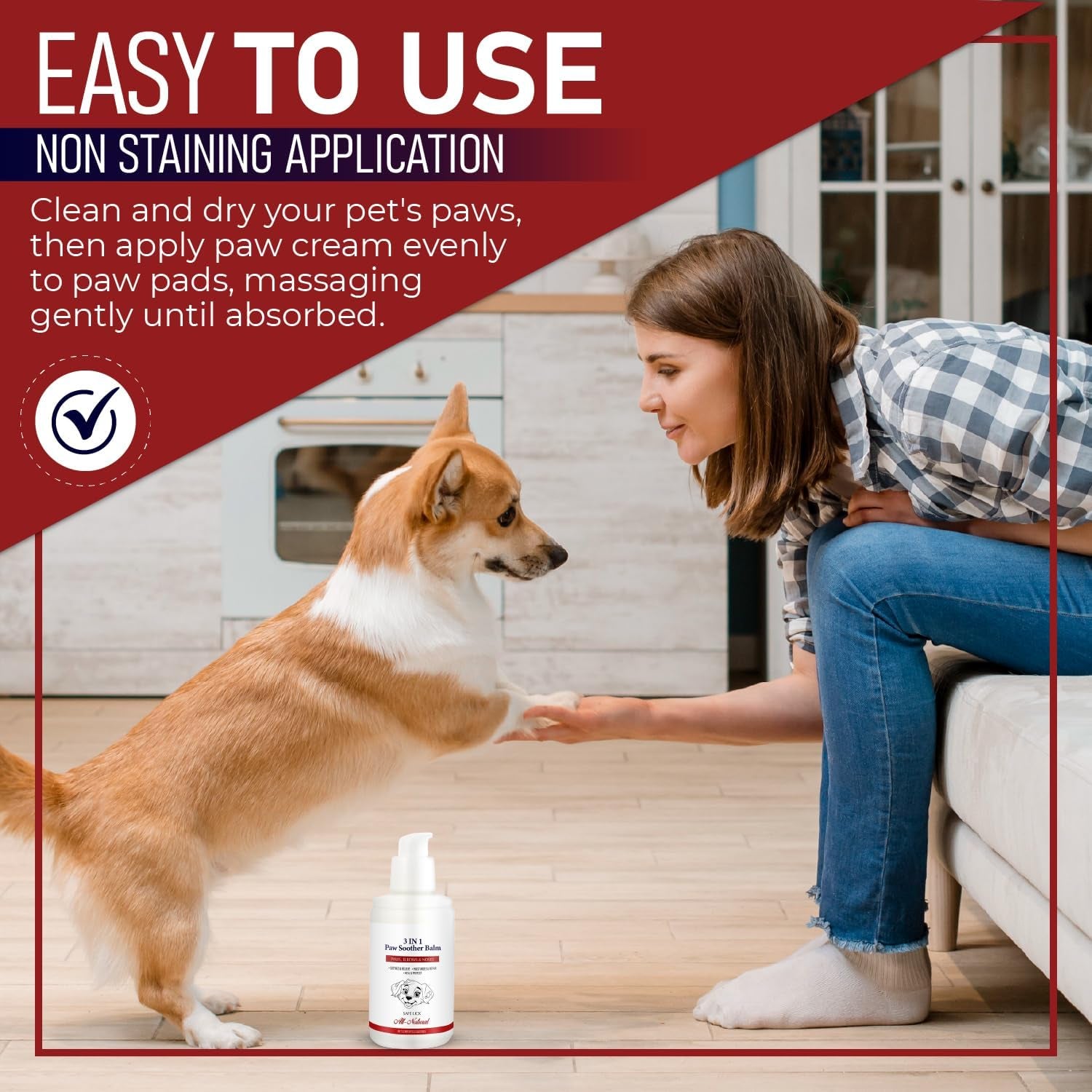 Dog Paw Balm - Natural Paw Cream for Dogs - Moisturizes, Soothes, Heals & Protects Paws, Elbows & Noses - Fast Absorbing, Non-Sticky, Lick-Safe - 3.5Oz - Vet Recommended, for All Breeds