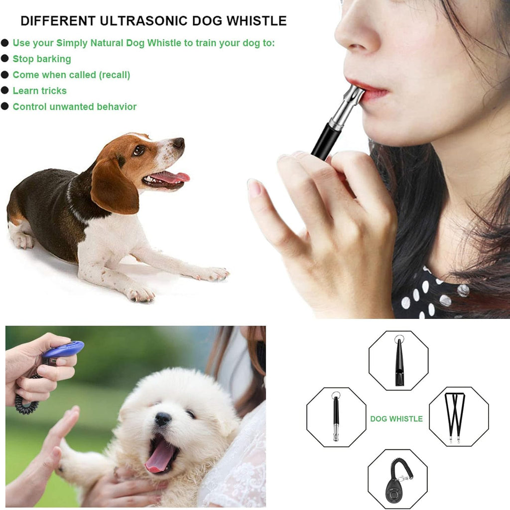 Dog Training Whistles,Dog Training Clicker with Wrist Strap,High Pitch Plastic Training Whistles Professional Ultrasonic Dog Whistle with Lanyard Adjustable Frequencies,For Barking & Recall