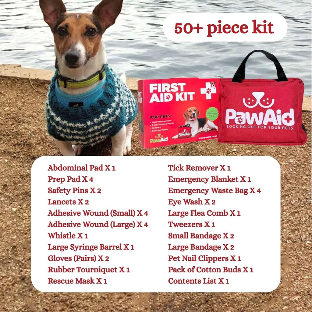 Pet First Aid Kit for Dogs – 50+ Piece Dog First Aid Kit, Pet First Aid Kit, Emergency Dog First Aid Kit for Travel – Portable Pet First Aid Kit for Car, Walking & Outdoor Use