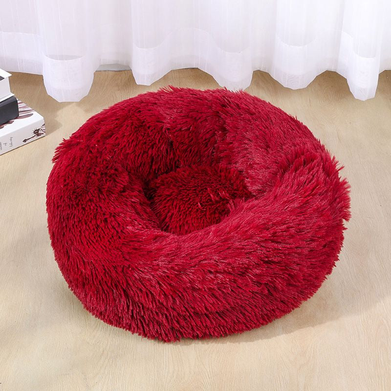 VIP LINK - Dog Long Plush Dounts Beds Calming Bed Hondenmand Pet Kennel Super Soft Fluffy Comfortable for Large Dog / Cat House 201126