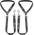 Dog Seat Belt for Cars, Headrest Dog Seat Belt 2 Pack – Adjustable Car Harness for Pet Safety (BALCK)