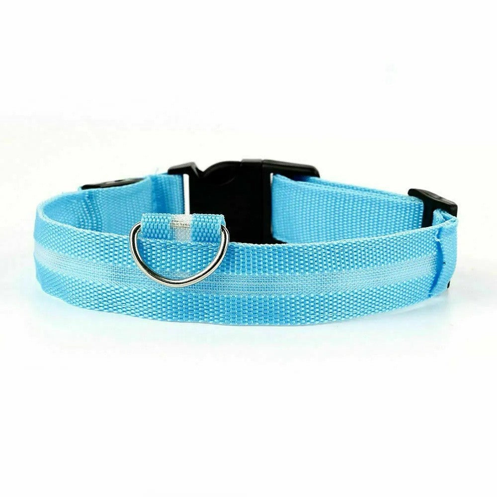 LED Dog Pet Collar USB Rechargeable Flashing Luminous Safety Night Light Up