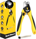 Dog Nail Clippers with Protective Guard and Safety Lock (Medium to Large Breeds) (Yellow, Medium to Large Breeds (LED))