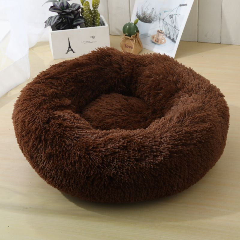 VIP LINK - Dog Long Plush Dounts Beds Calming Bed Hondenmand Pet Kennel Super Soft Fluffy Comfortable for Large Dog / Cat House 201126