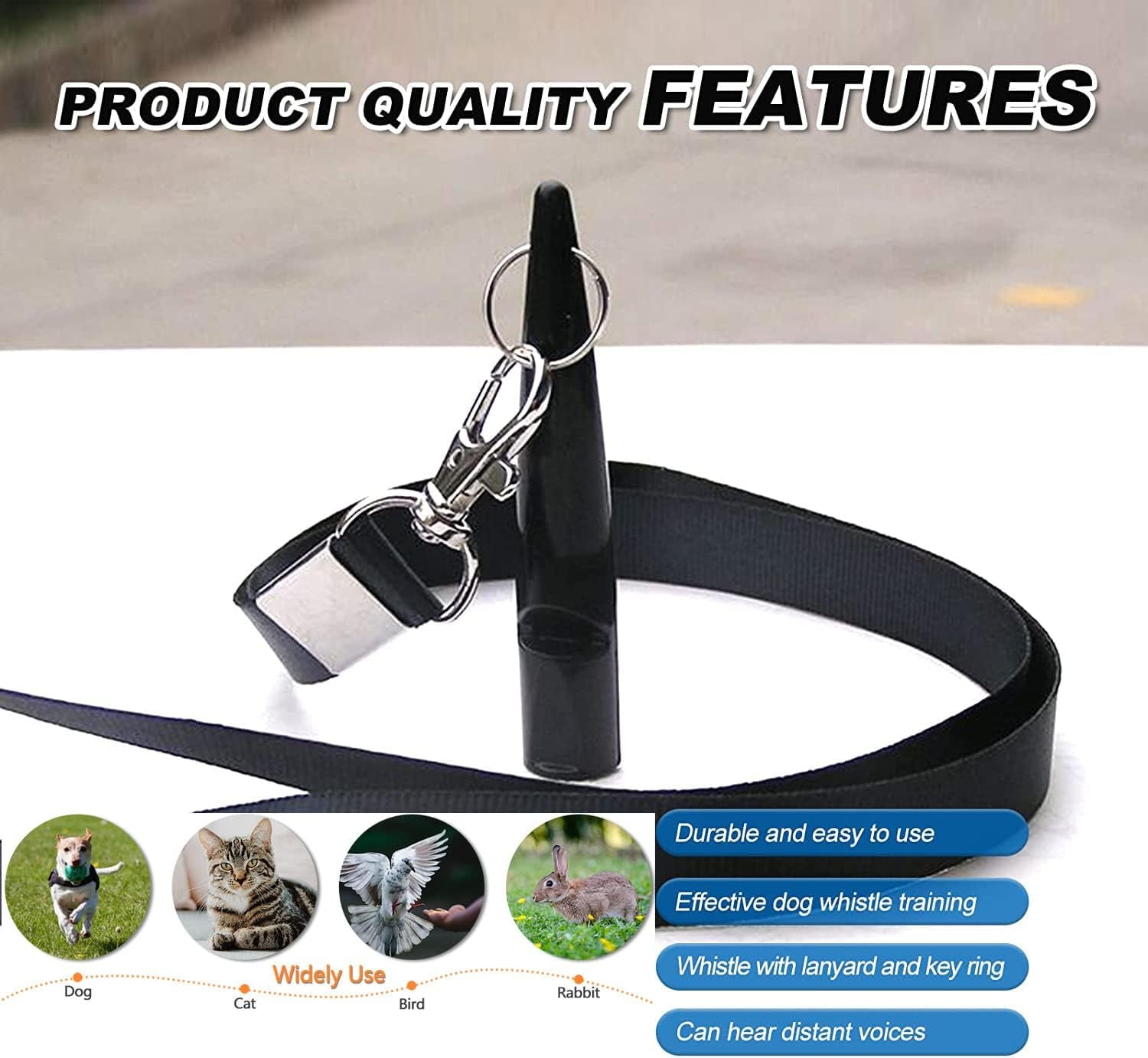 Dog Training Whistles,Dog Training Clicker with Wrist Strap,High Pitch Plastic Training Whistles Professional Ultrasonic Dog Whistle with Lanyard Adjustable Frequencies,For Barking & Recall
