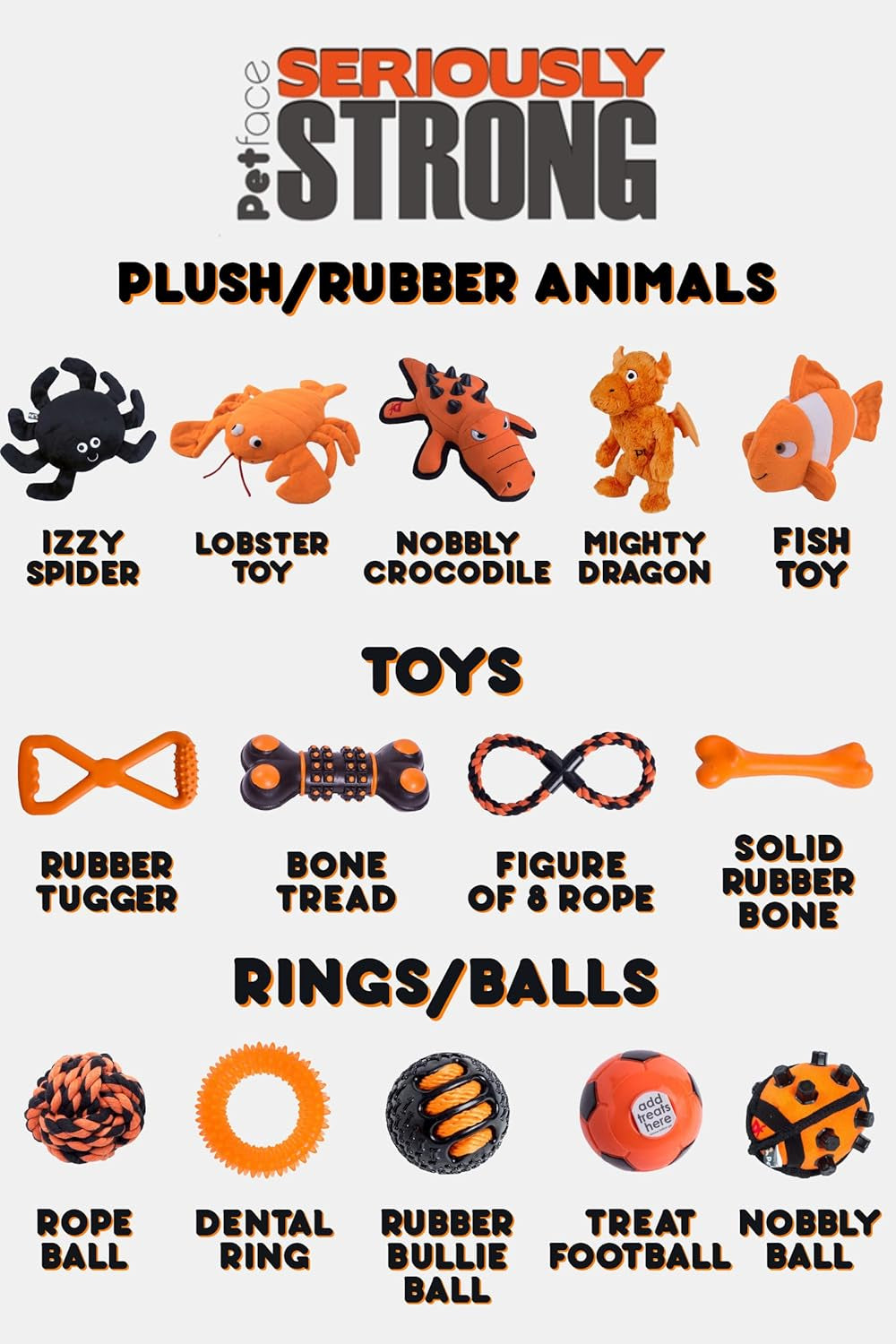 (Seriously Strong by ) Plush and Rubber Lobster Dog Toy, Orange