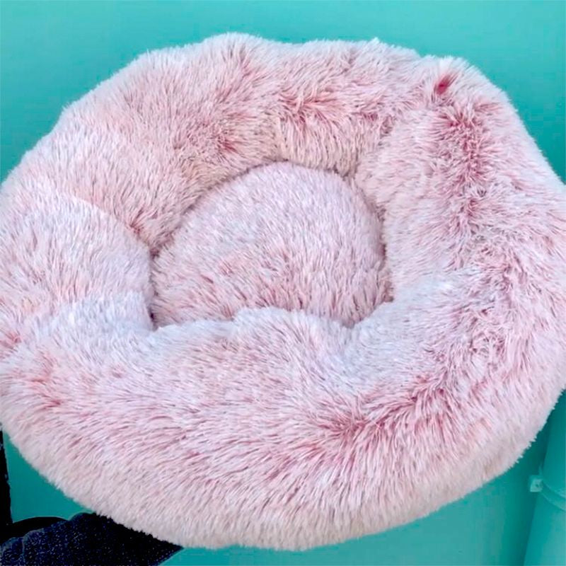 VIP LINK - Dog Long Plush Dounts Beds Calming Bed Hondenmand Pet Kennel Super Soft Fluffy Comfortable for Large Dog / Cat House 201126