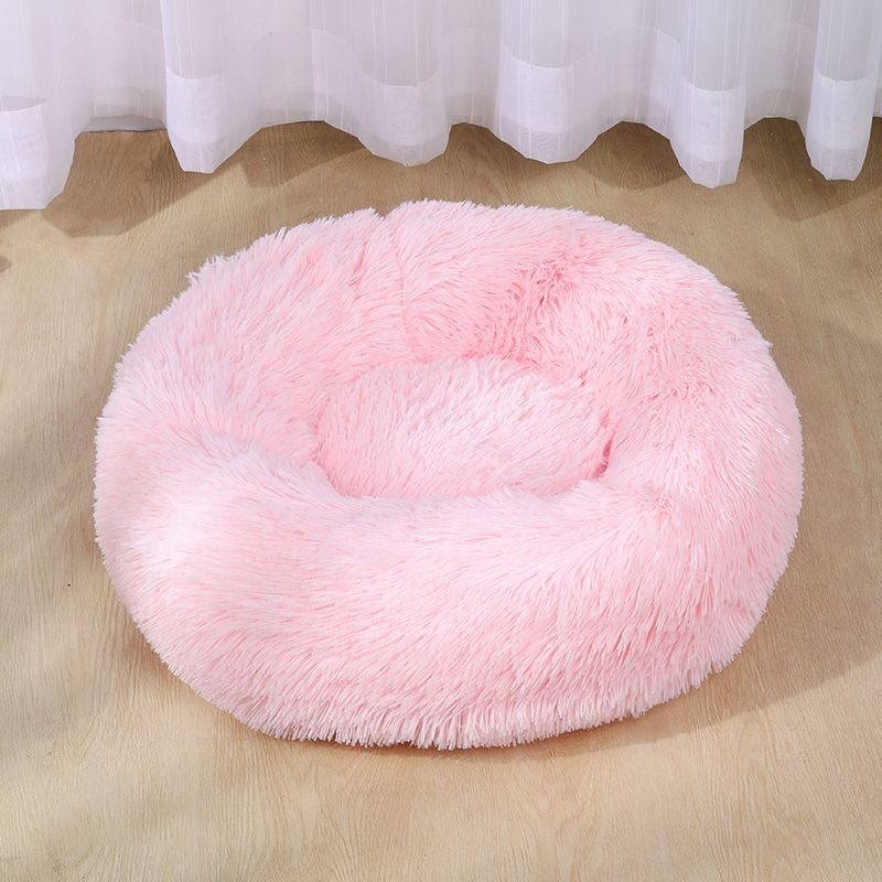 VIP LINK - Dog Long Plush Dounts Beds Calming Bed Hondenmand Pet Kennel Super Soft Fluffy Comfortable for Large Dog / Cat House 201126