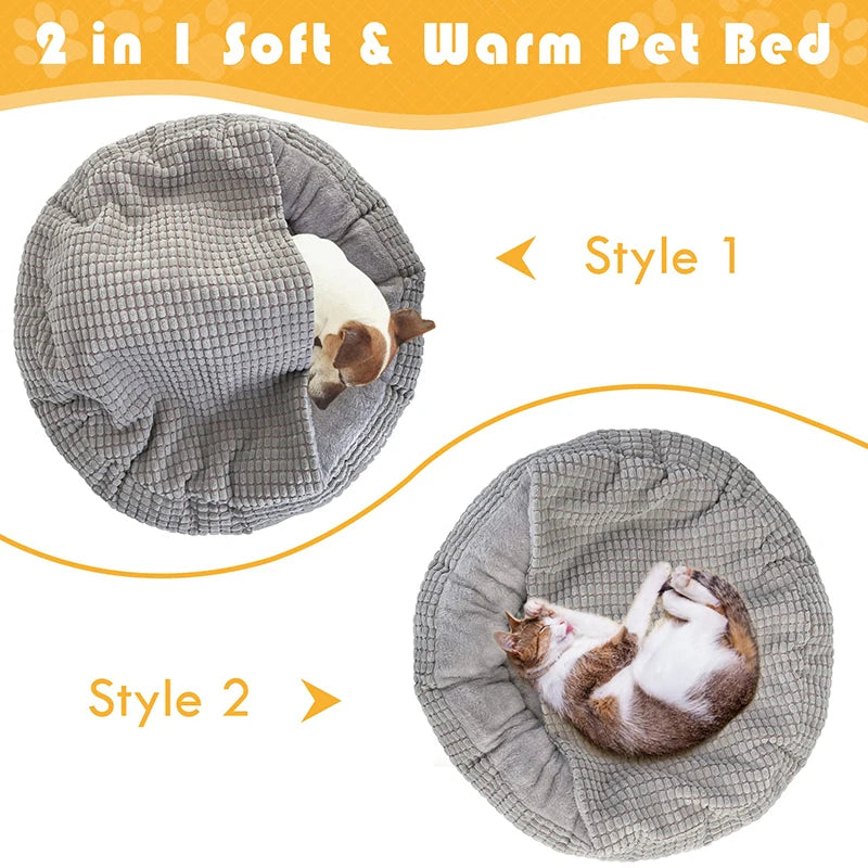 CalmNest™ Calming Donut Dog Bed — Anti-Anxiety Cuddler with Orthopedic Support