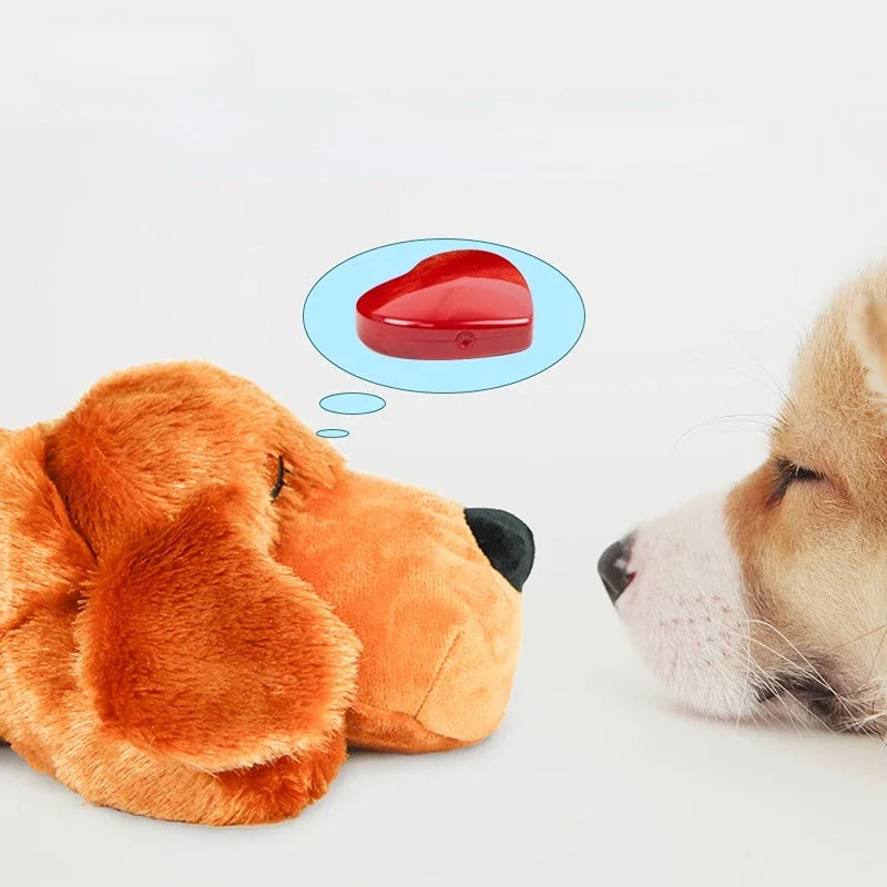 DreamPup anti-anxiety toy close-up — real-feel pulsing heartbeat detail
