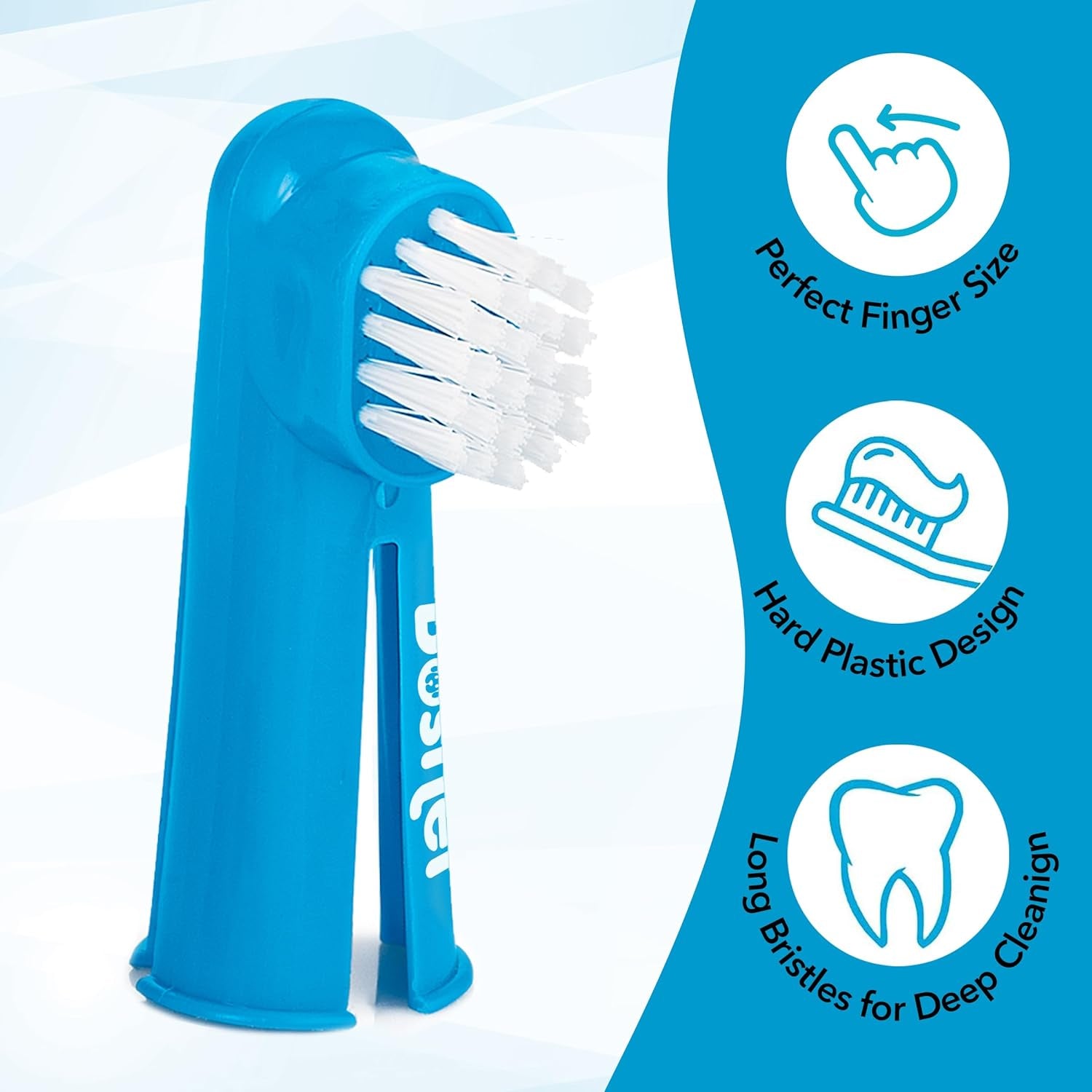 Dog Finger Toothbrush Set - 8 Pack Includes 6 Silicone Bristle + 2 Nylon Bristle Dog & Cat Toothbrushes - Approved - Dental Oral Care - Kit for Small, Medium & Large Pets