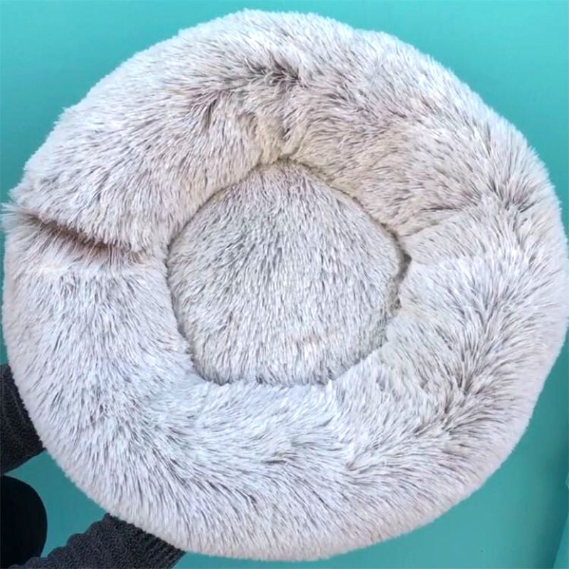 VIP LINK - Dog Long Plush Dounts Beds Calming Bed Hondenmand Pet Kennel Super Soft Fluffy Comfortable for Large Dog / Cat House 201126