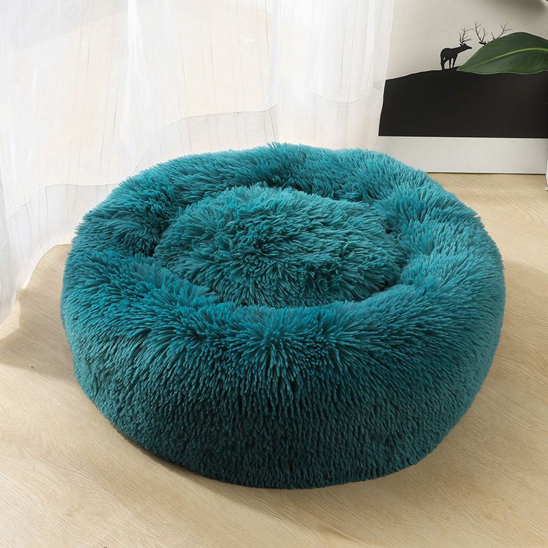 VIP LINK - Dog Long Plush Dounts Beds Calming Bed Hondenmand Pet Kennel Super Soft Fluffy Comfortable for Large Dog / Cat House 201126