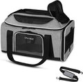 Top-Expandable Pet Carrier 17 X 12 X 8.5 Inch Jetblue Frontier Spirit Airline Approved, Soft Silk Carrier for Small Cats and Dogs with Locking Safety Zippers and Anti-Scratch