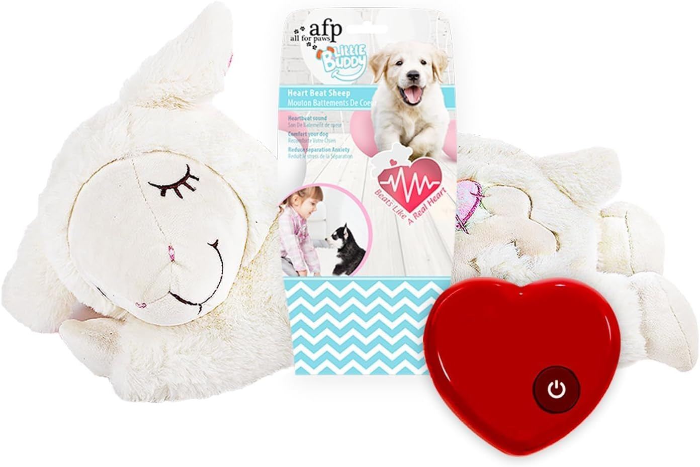 Little Buddy Heart Beat Sheep Dog Plush Toy, Beige, 2.8 Kg