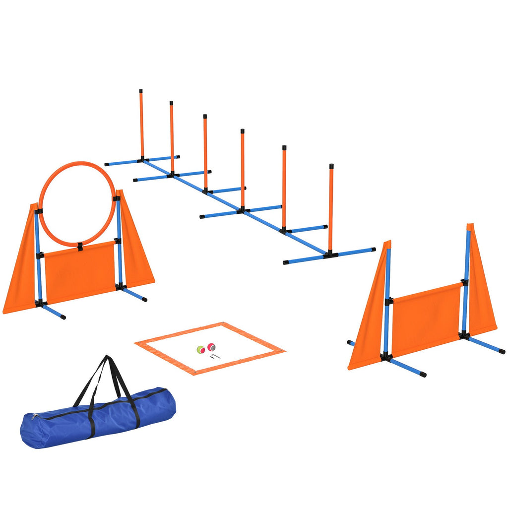 6-Piece Dog Agility Equipment, Pet Agility Training Set with Weave Poles
