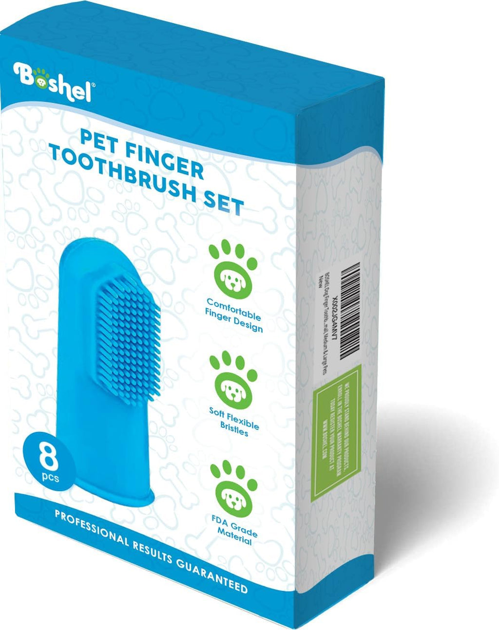 Dog Finger Toothbrush Set - 8 Pack Includes 6 Silicone Bristle + 2 Nylon Bristle Dog & Cat Toothbrushes - Approved - Dental Oral Care - Kit for Small, Medium & Large Pets