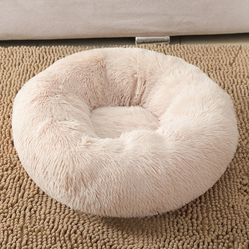 VIP LINK - Dog Long Plush Dounts Beds Calming Bed Hondenmand Pet Kennel Super Soft Fluffy Comfortable for Large Dog / Cat House 201126