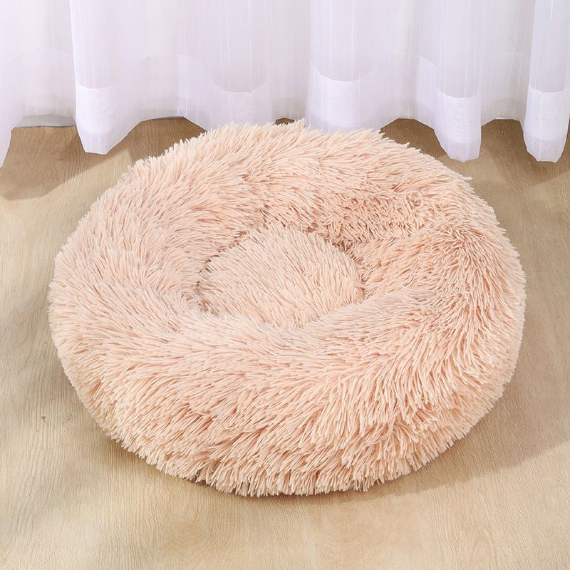 VIP LINK - Dog Long Plush Dounts Beds Calming Bed Hondenmand Pet Kennel Super Soft Fluffy Comfortable for Large Dog / Cat House 201126