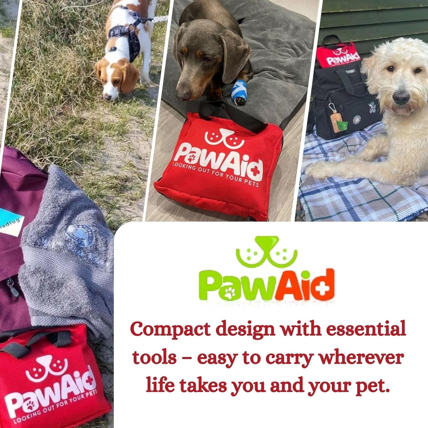 Pet First Aid Kit for Dogs – 50+ Piece Dog First Aid Kit, Pet First Aid Kit, Emergency Dog First Aid Kit for Travel – Portable Pet First Aid Kit for Car, Walking & Outdoor Use