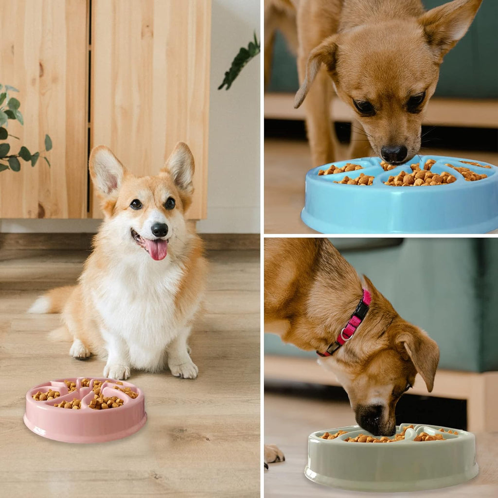 Slow Feeder Dog Bowl, anti Gulp Dog Food Bowl, Healthy Slow Eating Dog Bowl to Reduce Choking and Overeating, Stop Feeding Bowl for Small Medium Size Dogs
