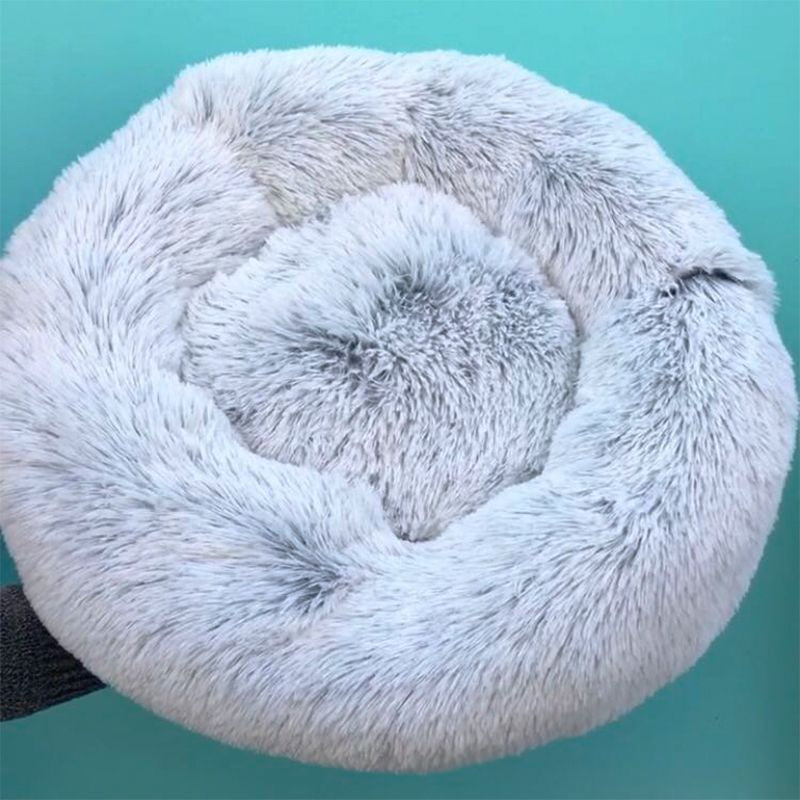 VIP LINK - Dog Long Plush Dounts Beds Calming Bed Hondenmand Pet Kennel Super Soft Fluffy Comfortable for Large Dog / Cat House 201126