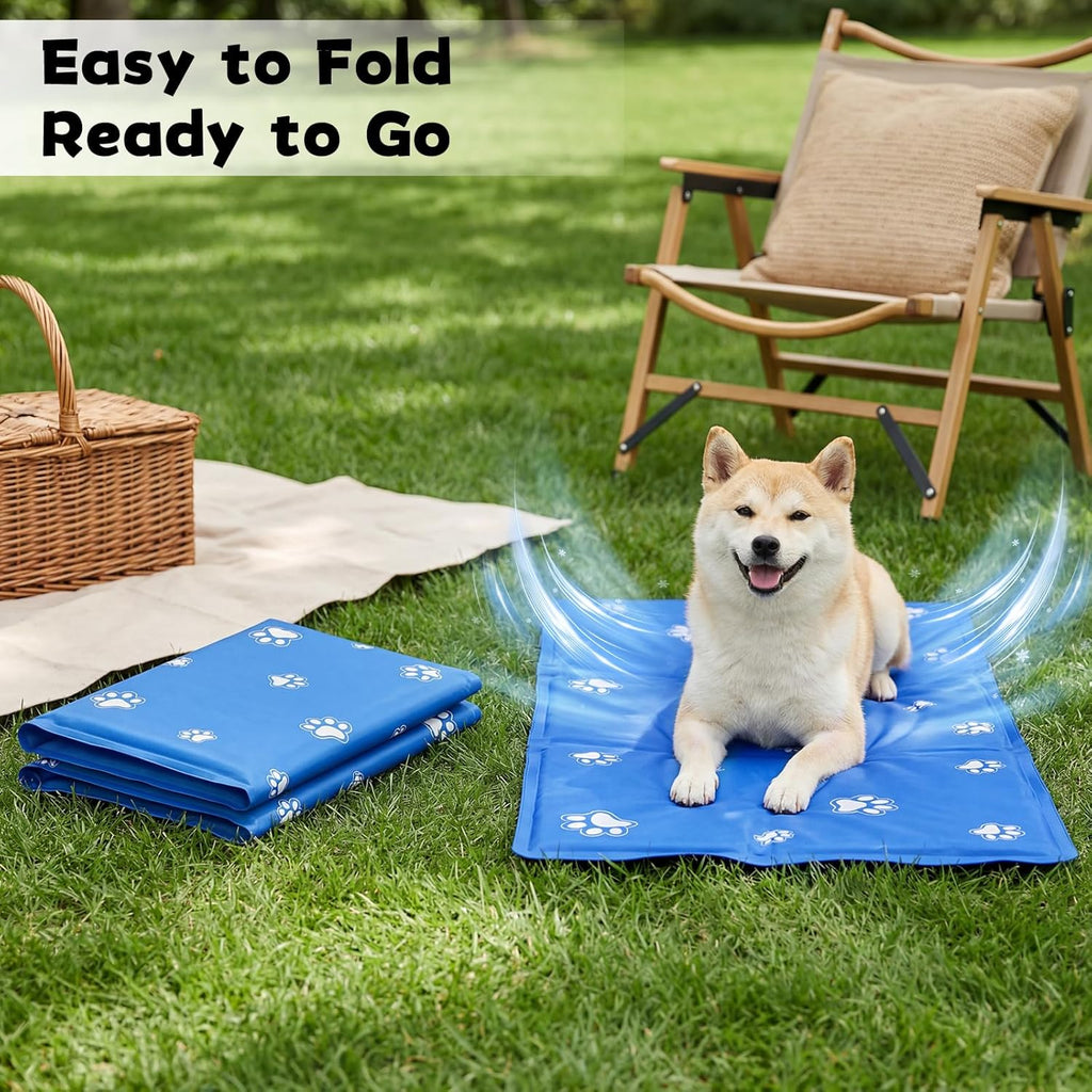 Extra Large Dog Cooling Mat, 90 X 50Cm, Foldable, Scratch Resistant, XL Pet Cooling Mat for Dogs
