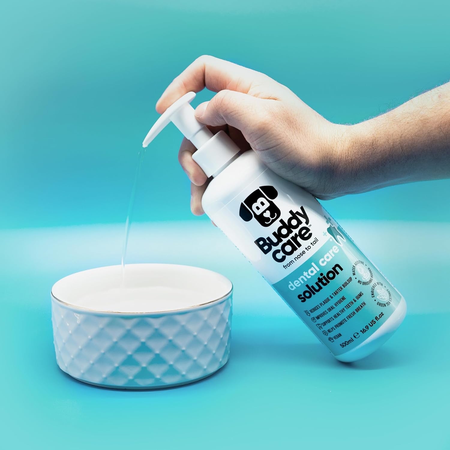Dog Dental Care Solution - Water Additive Plaque Remover for Teeth and Breath Freshener, Helps Reduce Plaque and Tarter Build-Up Ensuring Optimal Dental Hygiene