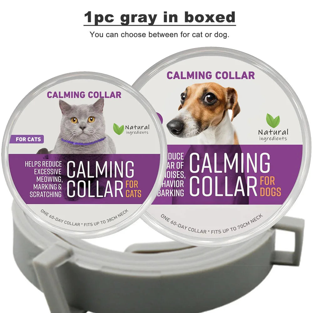 Calming Collar for Cats Pet Calming Pheromone Collar for Cats Dogs Calming Collar for Anxiety Effective Relieve Anxiety Stress