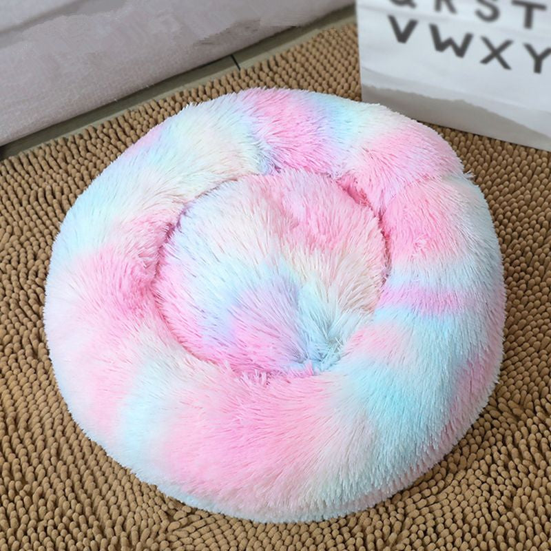VIP LINK - Dog Long Plush Dounts Beds Calming Bed Hondenmand Pet Kennel Super Soft Fluffy Comfortable for Large Dog / Cat House 201126