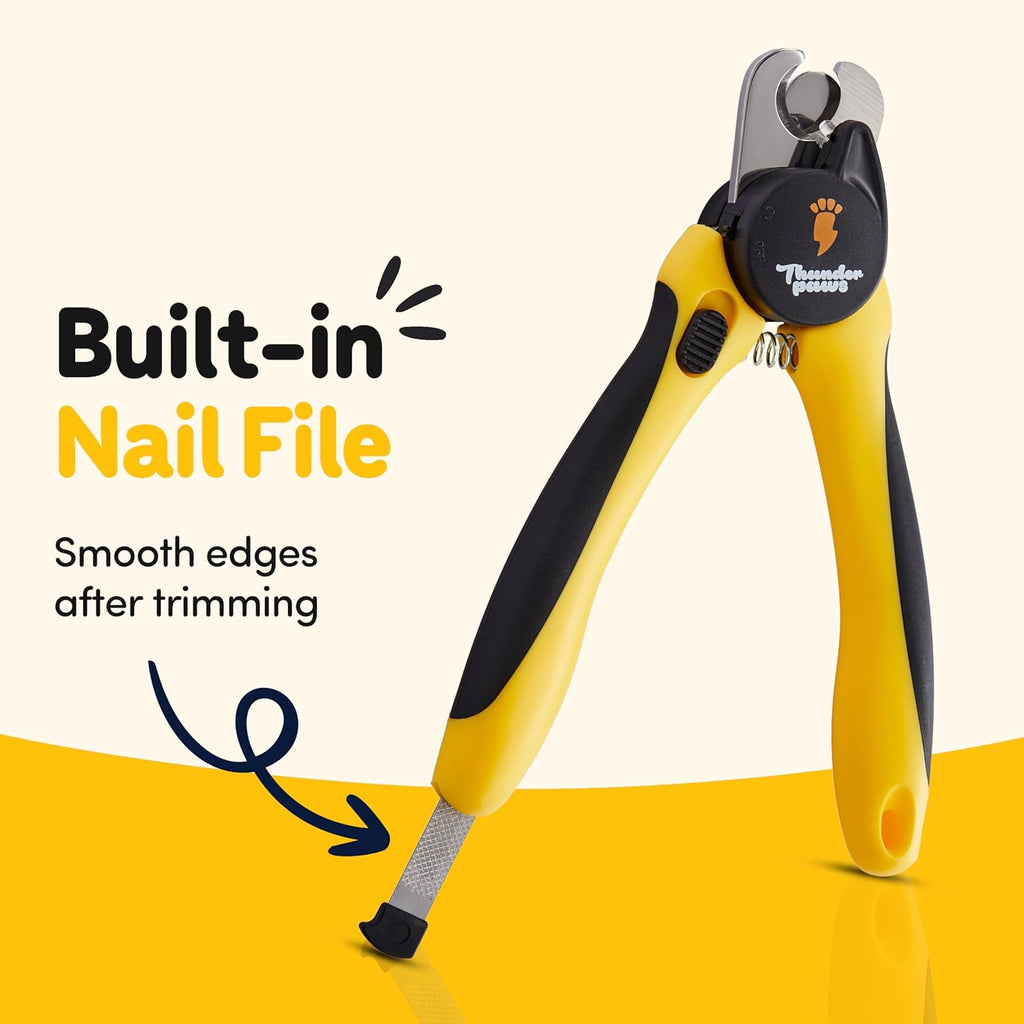 Dog Nail Clippers with Protective Guard and Safety Lock (Medium to Large Breeds) (Yellow, Medium to Large Breeds (LED))