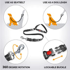Dog Seat Belt for Cars, Headrest Dog Seat Belt 2 Pack – Adjustable Car Harness for Pet Safety (BALCK)