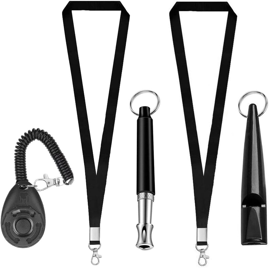 Dog Training Whistles,Dog Training Clicker with Wrist Strap,High Pitch Plastic Training Whistles Professional Ultrasonic Dog Whistle with Lanyard Adjustable Frequencies,For Barking & Recall