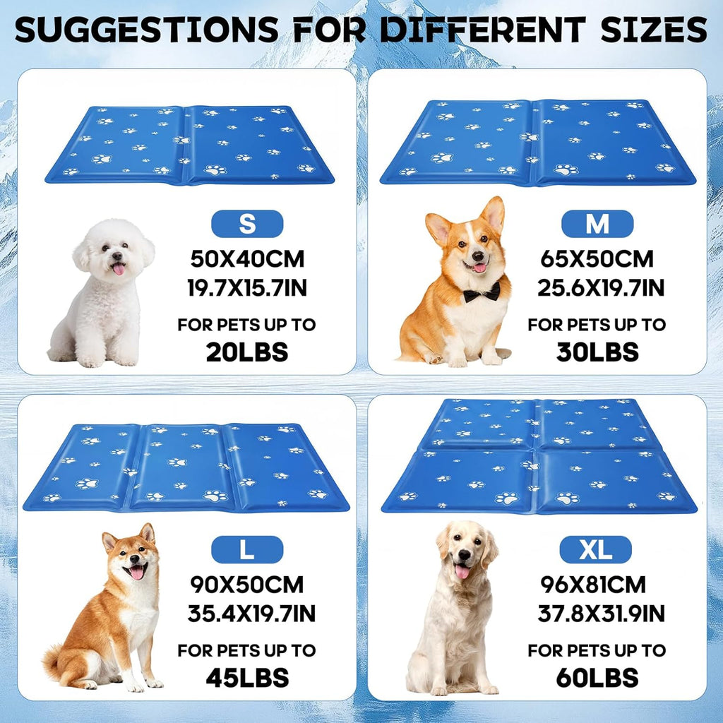 Extra Large Dog Cooling Mat, 90 X 50Cm, Foldable, Scratch Resistant, XL Pet Cooling Mat for Dogs