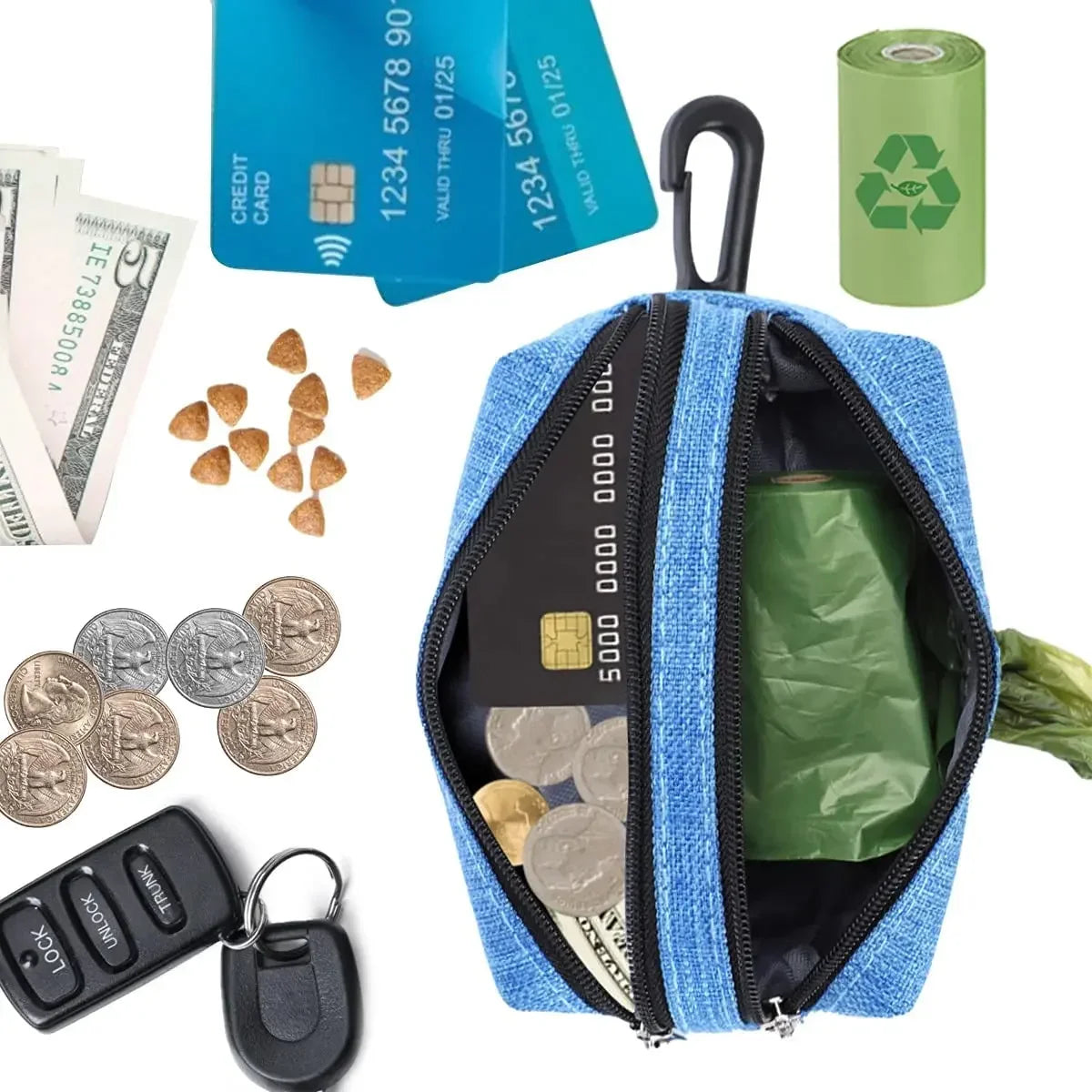 Pet Dog Poop Bag Dispenser Storage Bag Products Pet Waste Bags Carrier Dog Walking Accessories Cleaning Supplies