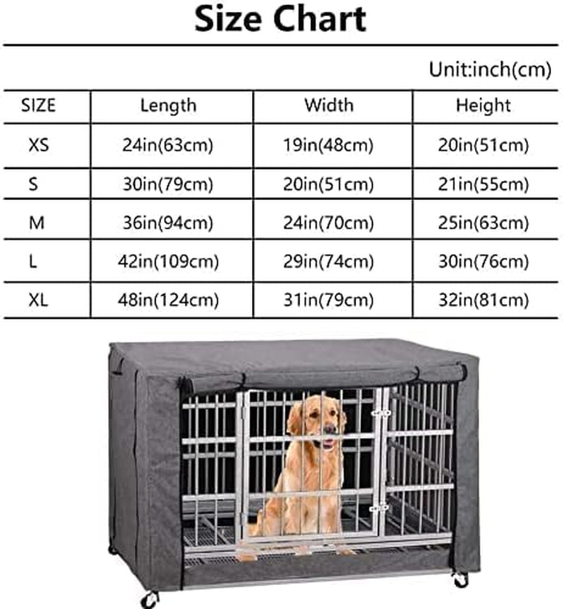 Dog Crate Cover - Durable Windproof Pet Kennel Cover for Wire Cages Indoor Outdoor Protection (30 Inch)