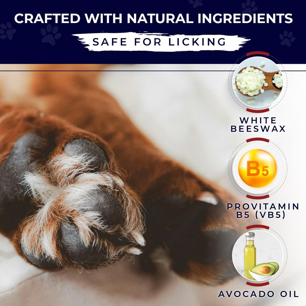 Dog Paw Balm - Natural Paw Cream for Dogs - Moisturizes, Soothes, Heals & Protects Paws, Elbows & Noses - Fast Absorbing, Non-Sticky, Lick-Safe - 3.5Oz - Vet Recommended, for All Breeds